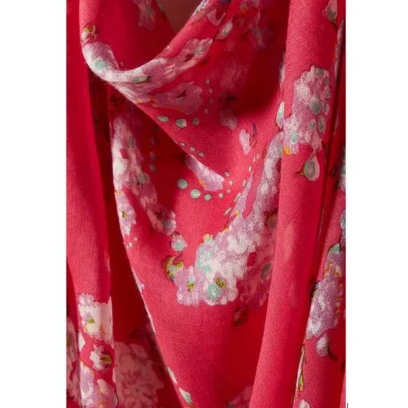 Everly Floral Scarf from Anthropologie in Pink with tassel ends -New without tag